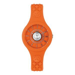 Versus Versace  Fire Island Lion Strap Watch Orange Womens